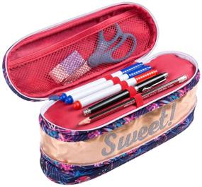 img 2 attached to 🎒 Stylish and Versatile: ZIPIT Expandable Pencil Case, Sweet