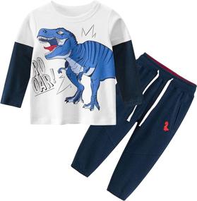 img 4 attached to 👦 Adorable Boys' Toddler Clothing Sets: T-Shirt, Sweatpants & Tracksuit