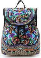 🎒 vintage embroidery backpack shoulder bag & wallet set for women by goodhan logo