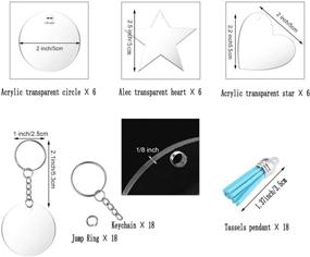 img 3 attached to 🔑 DIY Crafts Set: 54 Transparent Acrylic Keychain Blanks with Rings, Colorful Tassel Pendants – Perfect for Projects and Crafts