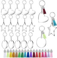 🔑 diy crafts set: 54 transparent acrylic keychain blanks with rings, colorful tassel pendants – perfect for projects and crafts logo