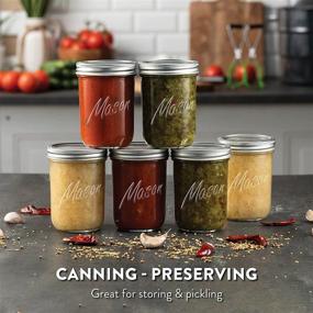 img 3 attached to 🏺 16-Ounce Wide-Mouth Glass Mason Jars, 6-Pack - Glass Canning Jars with Airtight Silver Metal Lids and Bands. Includes Chalkboard Labels. Ideal for Canning, Preserving, Meal Prep, Overnight Oats, Jam, and Jelly.