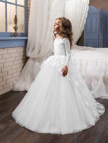img 1 attached to Carat Lovely Communion Dresses 👗 with Sleeves - Perfect for Girls' Clothing