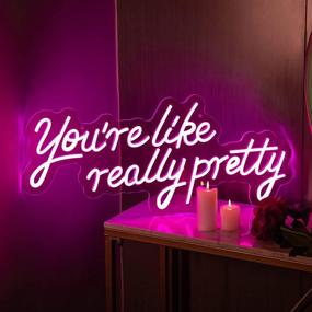 img 3 attached to 🌟 Hiaksedt Neon Sign: Stylish Pink Decor for Wall, Bedroom, and Party - 4 Brightness Modes, 28"x12.2