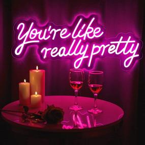 img 4 attached to 🌟 Hiaksedt Neon Sign: Stylish Pink Decor for Wall, Bedroom, and Party - 4 Brightness Modes, 28"x12.2