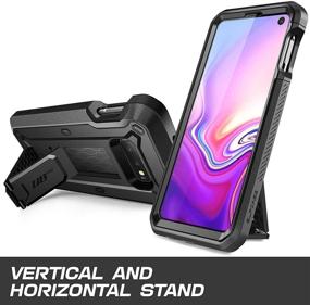 img 3 attached to 🦄 SUPCASE Unicorn Beetle Pro Series: Full-Body Dual Layer Rugged Case for Samsung Galaxy S10e (2019 Release) with Holster, Kickstand, and Built-in Screen Protector - Black