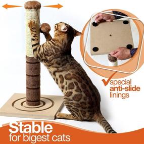 img 3 attached to 🐾 Ultimate 4 Paws Stuff Tall Cat Scratching Post: Interactive Toy for Cats and Kittens - Plush Sisal Scratch Pole Cat Scratcher - 22 inches (Beige)