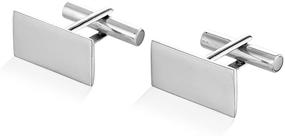 img 1 attached to Sterling Silver Brushed Rectangular Cufflinks