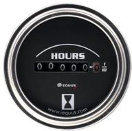 ⌚ equus 7210 hourmeter: sleek chrome design with black dial for precise time tracking logo