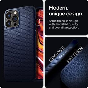 img 2 attached to 📱 Чехол Spigen Liquid Air Armor для iPhone 13 Pro (2021) - темно-синий