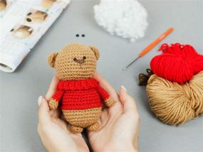 img 1 attached to 🧶 Craft with Confidence: Crochet Stuffed Animal Bear DIY Kit - All-inclusive Craft Kit for Teens and Adults, Step-by-Step Instructions with 54 Pictures, Hypoallergenic Yarn Included