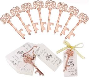 img 4 attached to 🔑 Rose Gold Vintage Skeleton Key Bottle Opener - 60 PCS Key Bottle Opener Wedding Favor with Tag and Key Chains for Engagement/Christmas/Birthday Party