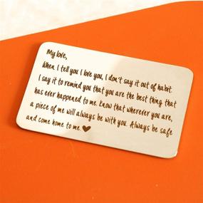 img 1 attached to Engraved Wallet Card Insert For Men Boyfriend Husband Gifts For Him Personalized Cards Inserts Men Gift I Love You Birthday Valentines Day Thanksgiving (Silver2)