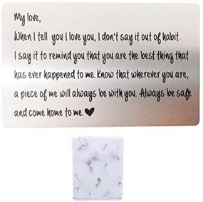 img 4 attached to Engraved Wallet Card Insert For Men Boyfriend Husband Gifts For Him Personalized Cards Inserts Men Gift I Love You Birthday Valentines Day Thanksgiving (Silver2)