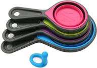 🌈 colorful set of collapsible silicone measuring cups - 4 piece kitchen measuring tools with 60ml/80ml/125ml/250ml capacity logo