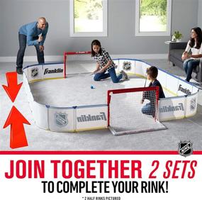 img 1 attached to 🏒 Franklin Sports Mini Hockey Rink Set - Authentic NHL Licensed Indoor Half Rink Knee Hockey Goal, Mini Sticks, and Ball