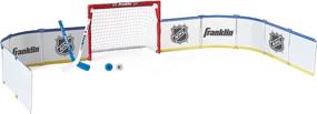 img 4 attached to 🏒 Franklin Sports Mini Hockey Rink Set - Authentic NHL Licensed Indoor Half Rink Knee Hockey Goal, Mini Sticks, and Ball