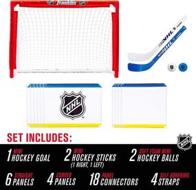 img 3 attached to 🏒 Franklin Sports Mini Hockey Rink Set - Authentic NHL Licensed Indoor Half Rink Knee Hockey Goal, Mini Sticks, and Ball