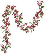 🎄 lvydec red berry garland christmas decoration - 7ft artificial red berry garland with pine cone and green leaves for holiday fireplace stairs table decorations - enhance festive ambiance logo