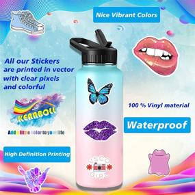 img 3 attached to 🌸 Fresh and Girly Pink Stickers for Kids, Teens, Girls, and Adults - 150 Stickers (50-600Pcs/Pack) for Laptops, Phones, Bike, Luggage, Skateboard, Helmet, Water Bottles | Waterproof, Sunscreen, Large Stickers | Reusable