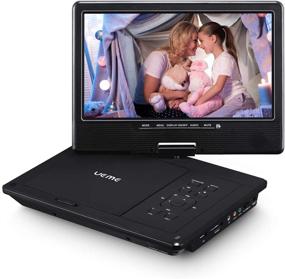 img 4 attached to 📀 UEME 10.1" HD Swivel Display Portable DVD Player for Car with Car Charger, 5 Hour Rechargeable Battery, CD/DVD/SD Card/USB Support, Car Headrest Holder, Improved Button Design
