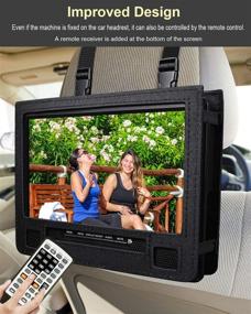 img 1 attached to 📀 Переносной DVD-плеер UEME 10.1" с поворотным дисплеем HD для автомобиля с автомобильным зарядным устройством, 5-часовым аккумулятором с возможностью зарядки, поддержкой CD/DVD/SD-карт/USB, держателем для подголовника автомобиля, улучшенным дизайном кнопок.