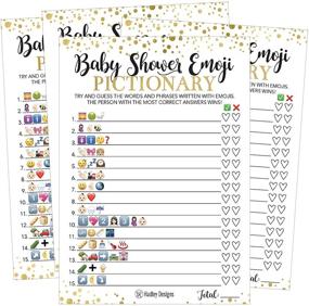 img 4 attached to 🎉 25 Emoji Pictionary Baby Shower Games Ideas - Perfect for Men, Women, Kids, Girls or Boys, Couples! Cute Shower Party Bundle Set in Pink, Gold, or Blue. Gender Neutral Unisex Fun Coed Adult Funny Guessing Cards