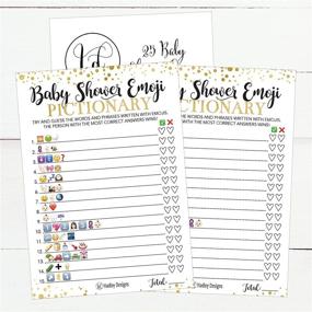 img 3 attached to 🎉 25 Emoji Pictionary Baby Shower Games Ideas - Perfect for Men, Women, Kids, Girls or Boys, Couples! Cute Shower Party Bundle Set in Pink, Gold, or Blue. Gender Neutral Unisex Fun Coed Adult Funny Guessing Cards