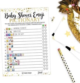 img 2 attached to 🎉 25 Emoji Pictionary Baby Shower Games Ideas - Perfect for Men, Women, Kids, Girls or Boys, Couples! Cute Shower Party Bundle Set in Pink, Gold, or Blue. Gender Neutral Unisex Fun Coed Adult Funny Guessing Cards