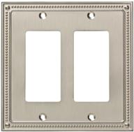🔲 franklin brass classic beaded double decorator wall plate/switch plate/cover in satin nickel finish - model w35065-sn-c логотип