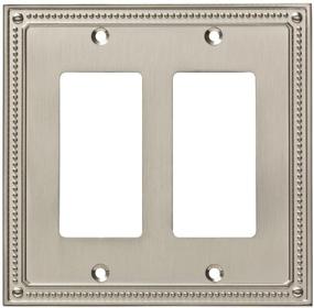 img 4 attached to 🔲 Franklin Brass Classic Beaded Double Decorator Wall Plate/Switch Plate/Cover in Satin Nickel Finish - Model W35065-SN-C