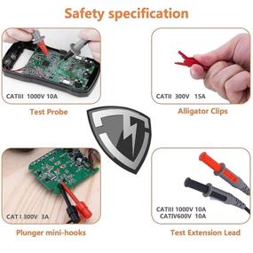img 1 attached to 🔌 KAIWEETS Soft Silicone Electrician Test Leads Kit CAT III 1000V & CAT IV 600V with Alligator Clips and Needle Probe for Fluke/AstroAI/INNOVA Multimeter Electronic Clamp Meter - Reliable and Versatile Test Leads for Professional Electricians