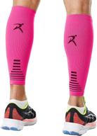 🧦 rymora leg compression sleeve - x-large, calf support sleeves - footless socks for fitness, running, and shin splints - pink (one pair) логотип