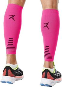 img 4 attached to 🧦 Rymora Leg Compression Sleeve - X-Large, Calf Support Sleeves - Footless Socks for Fitness, Running, and Shin Splints - Pink (One Pair)