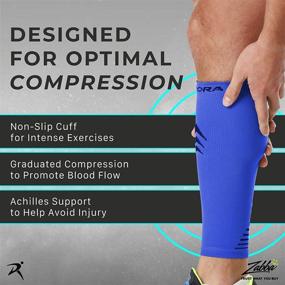 img 1 attached to 🧦 Rymora Leg Compression Sleeve - X-Large, Calf Support Sleeves - Footless Socks for Fitness, Running, and Shin Splints - Pink (One Pair)