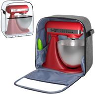 🎛️ yarwo gray stand mixer cover for kitchenaid 4.5-5 quart mixer - visible case with pockets for accessories logo