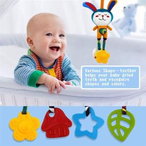img 2 attached to Teytoy My First Baby Toy - Animal Hanging Rattle Toys for Crib, Car Seat, and Stroller | Soft Plush Crinkle Toys for Infants | Newborn Birthday Gifts (0-12 Months) - 4 Pack