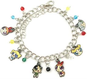 img 1 attached to 👸 Athena Brand Powerpuff Girls Charm Bracelet: High-Quality Cosplay Jewelry Inspired by Cartoon TV Series, Complete with Gift Box