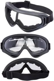 img 3 attached to 🚀 LJDJ Motorcycle Goggles - Set of 4 Glasses: ATV Motocross UV 400 Dust-Proof Combat Eyewear for Kids, Youth, Men, and Women