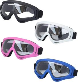 img 4 attached to 🚀 LJDJ Motorcycle Goggles - Set of 4 Glasses: ATV Motocross UV 400 Dust-Proof Combat Eyewear for Kids, Youth, Men, and Women