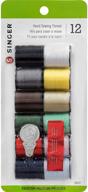 🧵 singer 60642 100% spun polyester thread assorted colors - 12 count (1-pack) logo