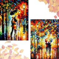 🎨 yomiie 5d diamond painting soulmate couple full drill by number kits, rainy night lovers diy paint with diamonds arts, rhinestone embroidery craft for home room decoration - 2 pack, 12x16 inch logo