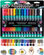 🌈 tulip-33701 fabric paint markers rainbow 15 pack: vibrant permanent colors for customizing fabric, wood, and rocks logo