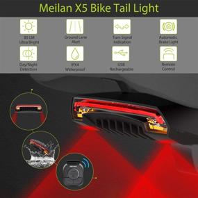 img 3 attached to Improved MEILAN X5 Smart Bike Tail Light: Turn Signals, Automatic Brake Light, Wireless Remote Control, USB Rechargeable – Enhancing Safety on Any Road Bicycle