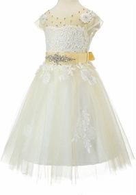 img 1 attached to 👰 Bow Dream Vintage Embroidered Wedding Girls' Attire