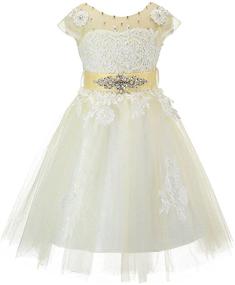 img 4 attached to 👰 Bow Dream Vintage Embroidered Wedding Girls' Attire