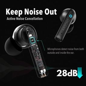 img 2 attached to 🎧 Wireless Earbuds - ANC, Transparency Mode, Wireless Charging, USB-C Charging, 40 Hours Playtime, Digdiy Bluetooth 5.2 TWS Stereo Earphones, Clear Call, Touch Control, IPX8 Waterproof