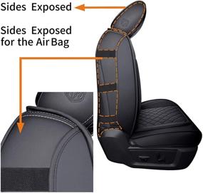 img 1 attached to 🚗 Aierxuan Custom Fit Dodge Ram Front Seat Covers for 2009-2022 1500/2500/3500 Truck Pickup Crew Quad Regular Cab - Heavy Duty, Waterproof Leather, Airbag Compatible Cushions - Set of 2 Front Seat Covers (Black)