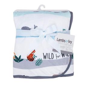 img 1 attached to 🦁 Cozy Lambs & Ivy Wild Life Soft Minky/Sherpa Baby Blanket: Safeguarding Animals in Style