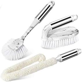 img 1 attached to Versatile 3PCS Cleaning Brush Set for Household Kitchen and Bathroom Cleaning